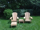 Classic Iroko Chairs in a Luxembourg garden.