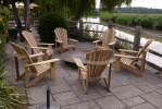 Classic Iroko Chairs at the Black Rabbit pub in Arundel Sussex, complete with personalisation.