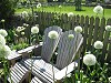 A Classic Oak settee in a delightful Yorkshire garden