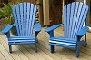 2 Classic Adirondack Chairs painted Barleywood Blue