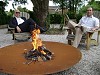 Chairs in a Hampshire pub garden being put to good use